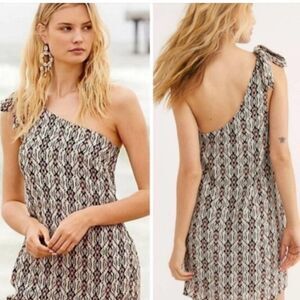 Free People Gaia One Shoulder Women's Size 4 Brown Black Dress OB1032117